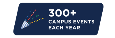 More than 300 campus events each year