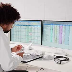 bioinformatics data researcher at computer