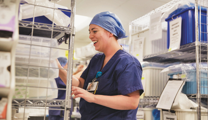 Surgical technology students from Lasell University. Photo by Todd Dionne.