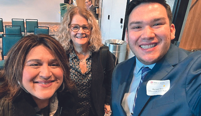 Cris Haverty, Adrienne Franciosi, and Michael Woo '23