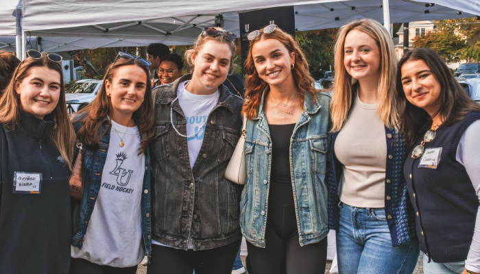Lasell field hockey alumni at Family, Friends and Alumni Weekend