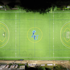 Aerial view of Lasell athletic field