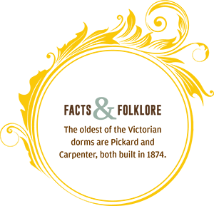 Facts & Folklore: The oldest of the Victorian dorms are Pickard and Carpenter, both built in 1874.  