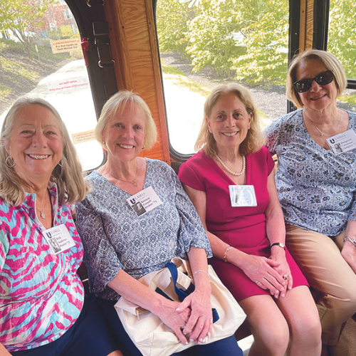 Pictured left to right: Beth Andrews Haidet '72, Kris Coryell-Jesmer '71, Carol, and Margaret Catalano Quigley '71. 