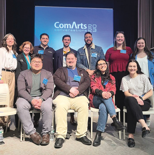 ComArts Conversations alumni with faculty Deborah Baldizar and Meryl Perlson