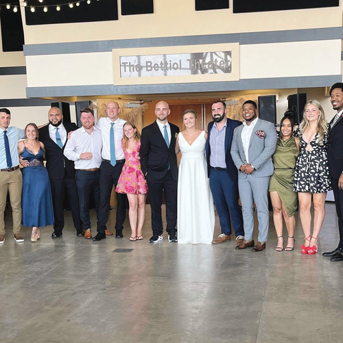 Alumni at the wedding of George Foti '19