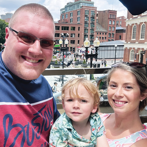 Justin Miller '14 (left) with Emmalyn Anderson Reid '11 (right)