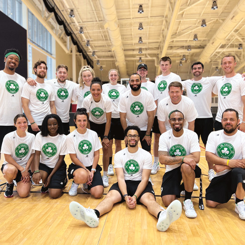Yordan Villalon '17 at the Celtics Jr. Celtics Academy