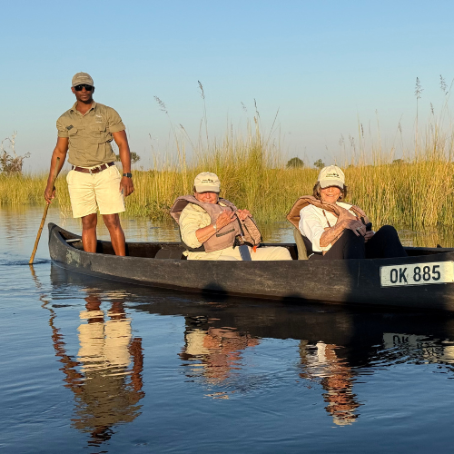 Elaine Butler Ryan '61 and Carol Schumacher Dougherty '61 on a trip to Africa