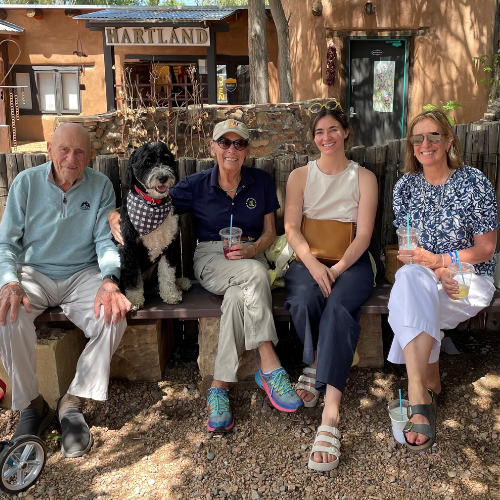 Carol Swiggett '56 (center) with family