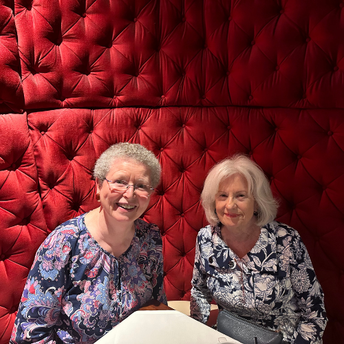 Mary Anne Conboy '69 G'15 with Carol Rockwood Combs Ely '69 (right)