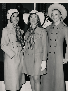 Lasell students in the fashion retail program mid-century, courtesy Lasell Winslow Archives