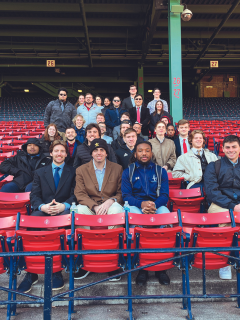 Lasell University students at Fenway Park