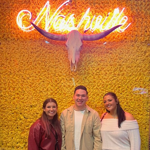 Kaylee Bickford '23, Michael Woo '23, and Kaylie Silva '23