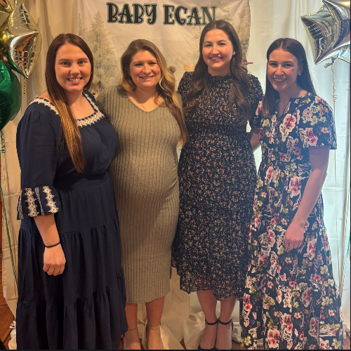 Nicole Lopes '16, Courtney Braman Egan '17, Marion Mowchan '17, and Katelyn Dombrowski '17.