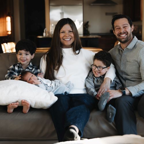 Andrea Ajila Jaffee '11 and family