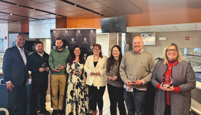 Staff and faculty at the annual Lasell Employee Recognition Breakfast