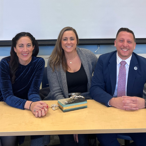 Courtney Hamilton Hizey (left), Danielle Grethel Phillips ’06 (center), and Christian Dumais ’02