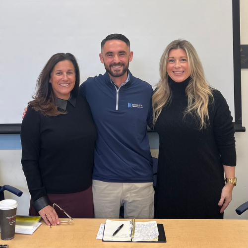 Gayle Lucido Movalli '93, Jon Klippert '12, and Shannon Oliver '08