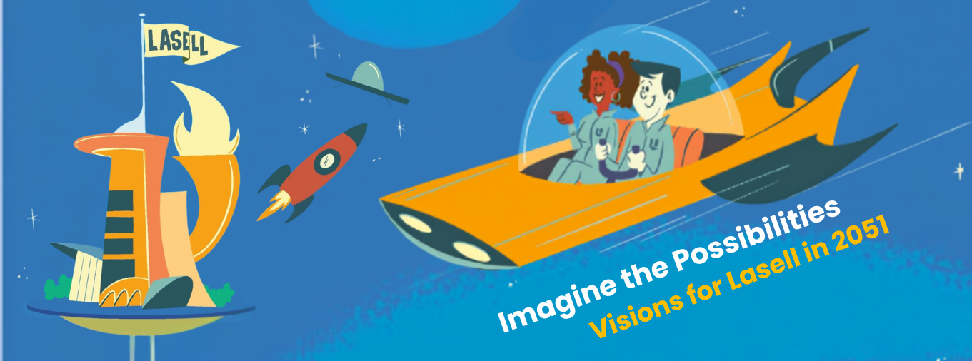 Imagine the Possibilities: Visions for Lasell in 2051 (illustration by Ed Vill)