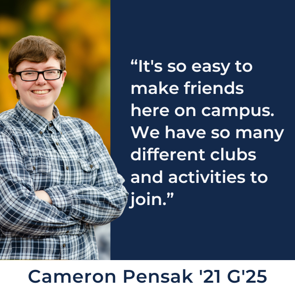 Student profile - “It's so easy to make friends here on campus. We have so many different clubs and activities to join.”