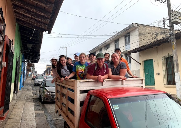 lasell students on truck in mexico