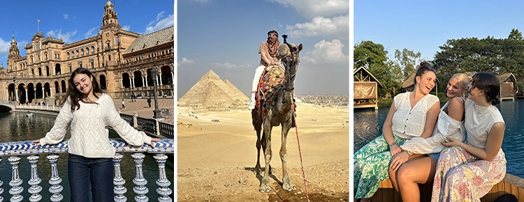 collage of lasell students in study abroad locations