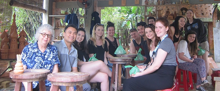 Group of Lasell students in Vietnam