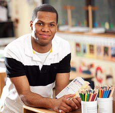 student in elementary classroom