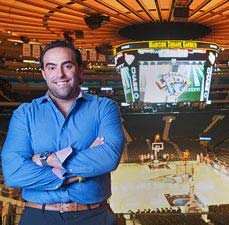 Student inside TD Garden