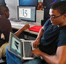 students working on a project