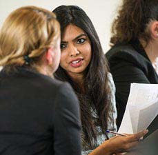 students in class discussion