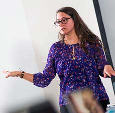 student giving a presentation