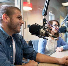 students in radio studio